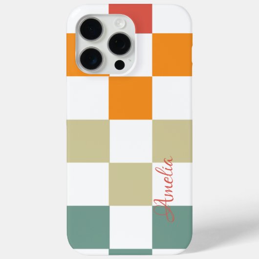 Modernes Eligant Retro Line Monogramm Case-Mate iPhone Hülle (Rückseite)