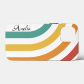 Modernes Eligant Retro Line Monogramm Case-Mate iPhone Hülle (Rückseite (Horizontal))