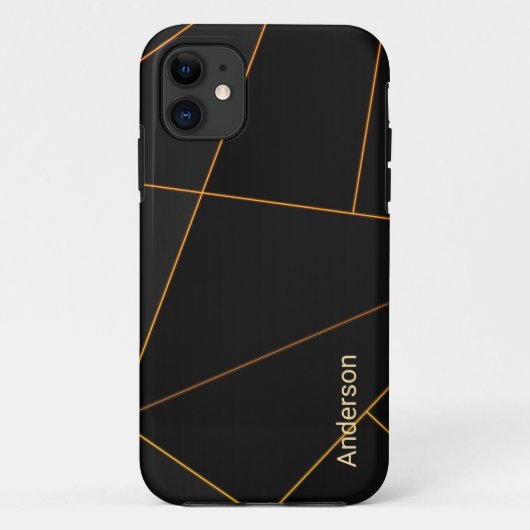 Modernes Eligant Retro Line Monogramm Case-Mate iPhone Hülle (Rückseite)