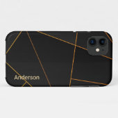 Modernes Eligant Retro Line Monogramm Case-Mate iPhone Hülle (Rückseite (Horizontal))