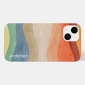 Modernes Eligant Retro Line Monogramm Case-Mate iPhone Hülle (Rückseite (Horizontal))