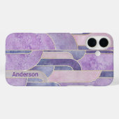 Modernes Eligant Retro Line Monogramm Case-Mate iPhone Hülle (Rückseite (Horizontal))