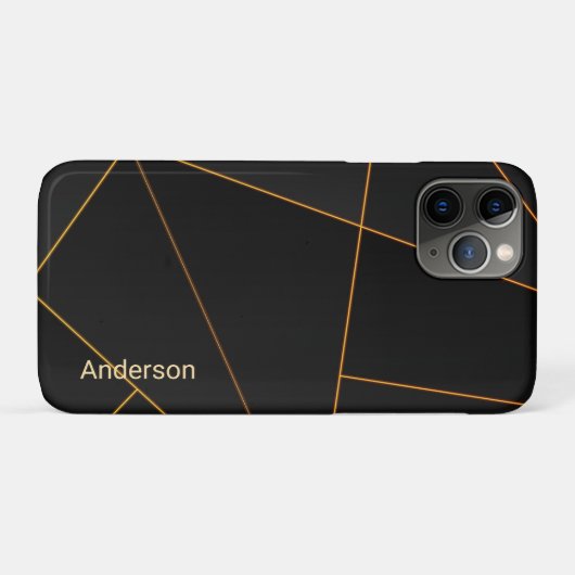 Modernes Eligant Retro Line Monogramm Case-Mate iPhone Hülle (Rückseite (Horizontal))