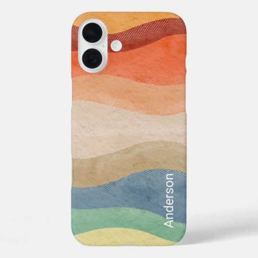Modernes Eligant Retro Line Monogramm Case-Mate iPhone Hülle (Rückseite)