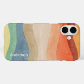 Modernes Eligant Retro Line Monogramm Case-Mate iPhone Hülle (Rückseite (Horizontal))