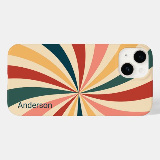 Modernes Eligant Retro Line Monogramm Case-Mate iPhone Hülle (Rückseite (Horizontal))