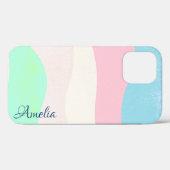 Modernes Eligant Retro Line Monogramm Case-Mate iPhone Hülle (Rückseite (Horizontal))