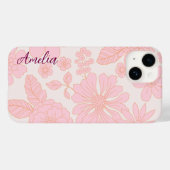 Modernes Eligant Retro Line Monogramm Case-Mate iPhone Hülle (Rückseite (Horizontal))