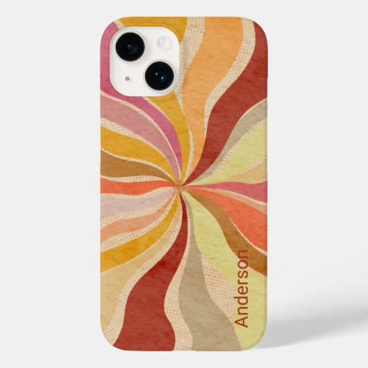 Modernes Eligant Retro Line Monogramm Case-Mate iPhone Hülle (Rückseite)