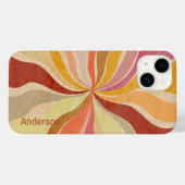 Modernes Eligant Retro Line Monogramm Case-Mate iPhone Hülle (Rückseite (Horizontal))