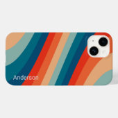 Modernes Eligant Retro Line Monogramm Case-Mate iPhone Hülle (Rückseite (Horizontal))