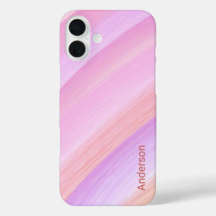 Modernes Eligant Retro Line Monogramm iPhone 16 Plus Hülle