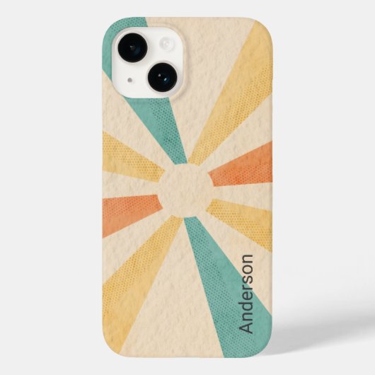 Modernes Eligant Retro Line Monogramm Case-Mate iPhone Hülle (Rückseite)