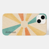 Modernes Eligant Retro Line Monogramm Case-Mate iPhone Hülle (Rückseite (Horizontal))