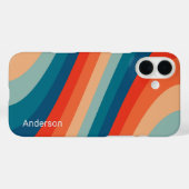Modernes Eligant Retro Line Monogramm Case-Mate iPhone Hülle (Rückseite (Horizontal))