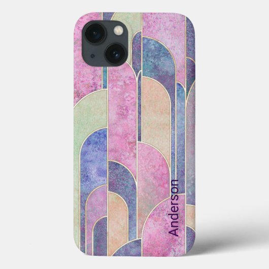Modernes Eligant Retro Line Monogramm Case-Mate iPhone Hülle (Rückseite)