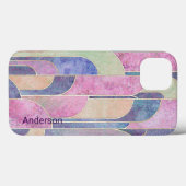 Modernes Eligant Retro Line Monogramm Case-Mate iPhone Hülle (Rückseite (Horizontal))