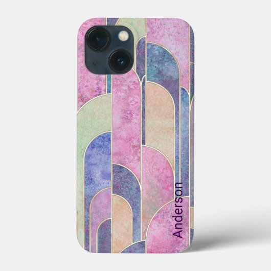 Modernes Eligant Retro Line Monogramm Case-Mate iPhone Hülle (Rückseite)