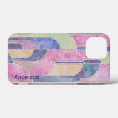Modernes Eligant Retro Line Monogramm Case-Mate iPhone Hülle (Rückseite (Horizontal))