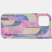 Modernes Eligant Retro Line Monogramm Case-Mate iPhone Hülle (Rückseite (Horizontal))