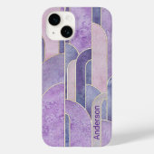 Modernes Eligant Retro Line Monogramm Case-Mate iPhone Hülle (Rückseite)