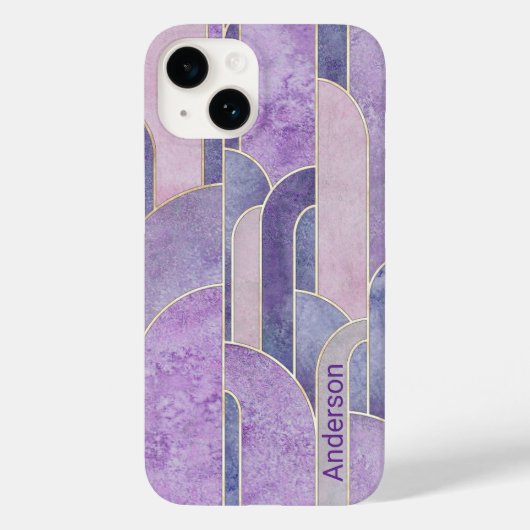 Modernes Eligant Retro Line Monogramm Case-Mate iPhone Hülle (Rückseite)