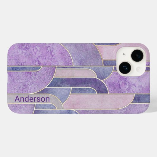 Modernes Eligant Retro Line Monogramm Case-Mate iPhone Hülle (Rückseite (Horizontal))