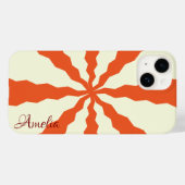 Modernes Eligant Retro Line Monogramm Case-Mate iPhone Hülle (Rückseite (Horizontal))