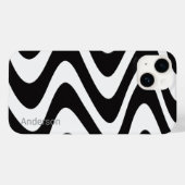 Modernes Eligant Retro Line Monogramm Case-Mate iPhone Hülle (Rückseite (Horizontal))