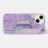 Modernes Eligant Retro Line Monogramm iPhone Hülle (Rückseite (Horizontal))