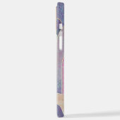 Modernes Eligant Retro Line Monogramm iPhone Hülle (Linke Seite)