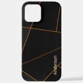 Modernes Eligant Retro Line Monogramm iPhone Hülle (Rückseite)