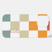 Modernes Eligant Retro Line Monogramm iPhone Hülle (Rückseite (Horizontal))