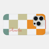 Modernes Eligant Retro Line Monogramm iPhone Hülle (Rückseite (Horizontal))