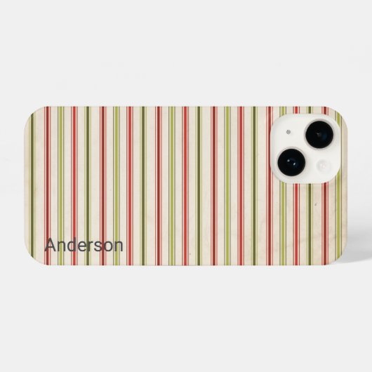 Modernes Eligant Retro Line Monogramm iPhone Hülle (Rückseite (Horizontal))