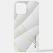 Modernes Eligant Retro Line Monogramm iPhone Hülle (Rückseite)