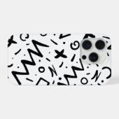 Modernes Eligant Retro Line Monogramm iPhone Hülle (Rückseite (Horizontal))