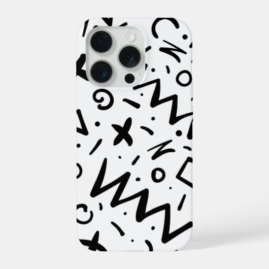 Modernes Eligant Retro Line Monogramm iPhone Hülle (Rückseite)