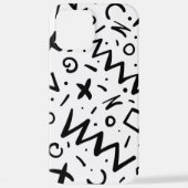 Modernes Eligant Retro Line Monogramm iPhone Hülle (Rückseite)