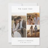 Modernes Elopement, wir sagten ja rustikales Hochz Ankündigung (Vorderseite)