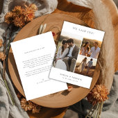 Modernes Elopement, wir sagten ja rustikales Hochz Ankündigung