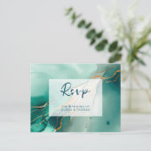 Modernes Emerald Gold Boho Beach Wedding Meal UAWG Einladungspostkarte (Stehend Vorderseite)