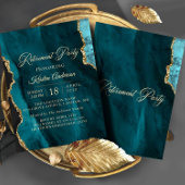 Modernes Emerald Gold Retirement Party Einladung