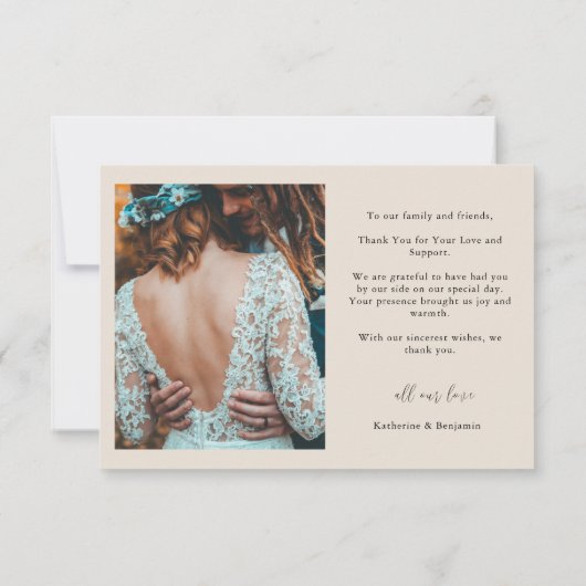 Modernes Emerald Green Black Elegantes Hochzeitsse Dankeskarte (Rückseite)