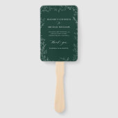 Modernes Emerald Green Elegant Hochzeitsprogramm Fächer (Vorderseite)