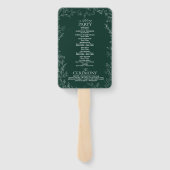 Modernes Emerald Green Elegant Hochzeitsprogramm Fächer (Rückseite)