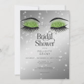 Modernes Emerald Green Glam Eyes Brautparty Einladung (Vorderseite)