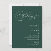 Modernes Emerald Green Minimal Wedding QR Code Fot Einladung (Vorderseite)