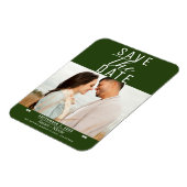 Modernes Emerald Green Save the Date Wedding Foto Magnet (Linke Seite)