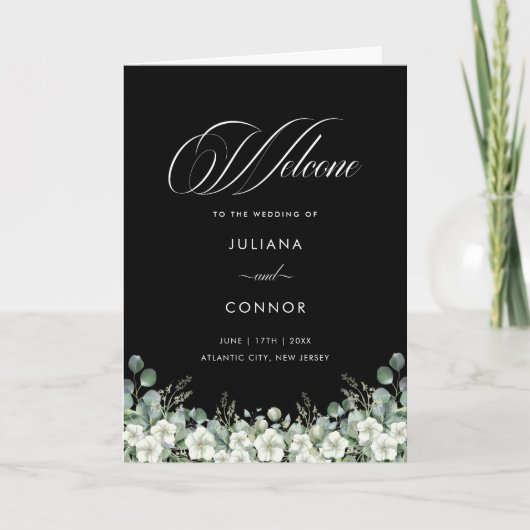 Modernes Emerald Greenerity Hochzeitsprogramm Programm (Vorderseite)